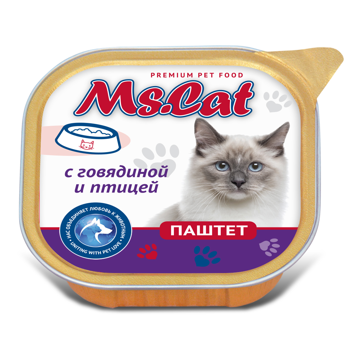 картинка Ms.Cat Паштет с говядиной и птицей 100 гр (ламистр) от магазина PFMrus