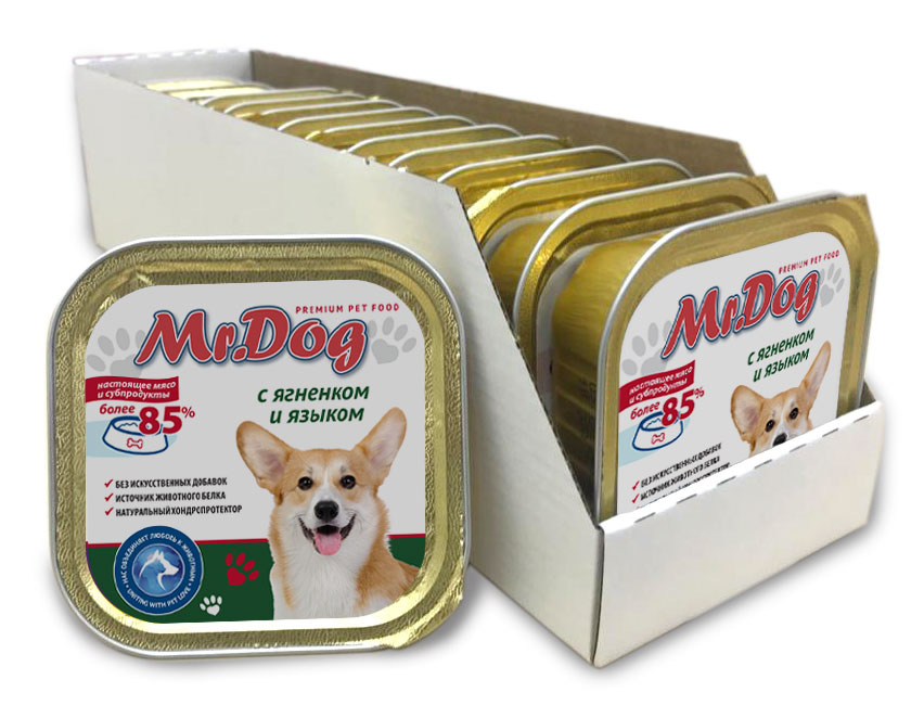 картинка Mr.Dog с ягненком и языком, 300 гр (ламистр)_упаковка 10 шт. от магазина PFMrus