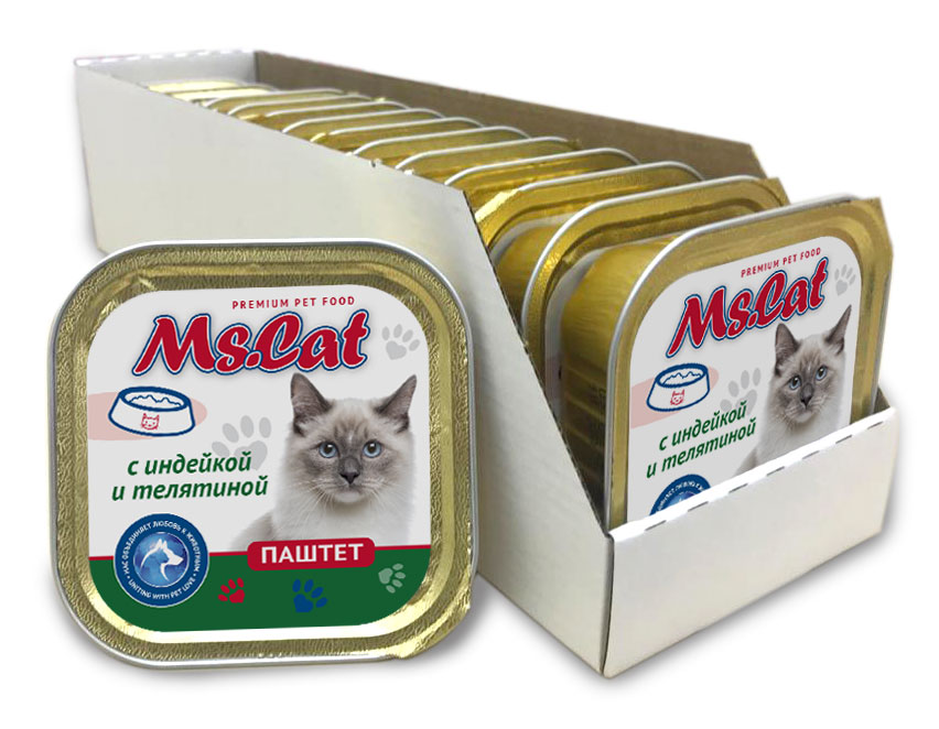 картинка Ms.Cat Паштет с индейкой и телятиной 100 гр (ламистр) х 15шт. от магазина PFMrus