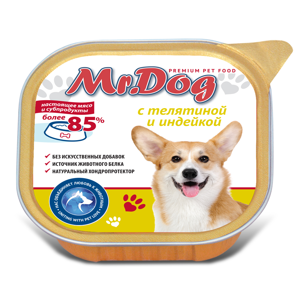 картинка Mr.Dog с телятиной и индейкой, 300 гр. Ламистр от магазина PFMrus