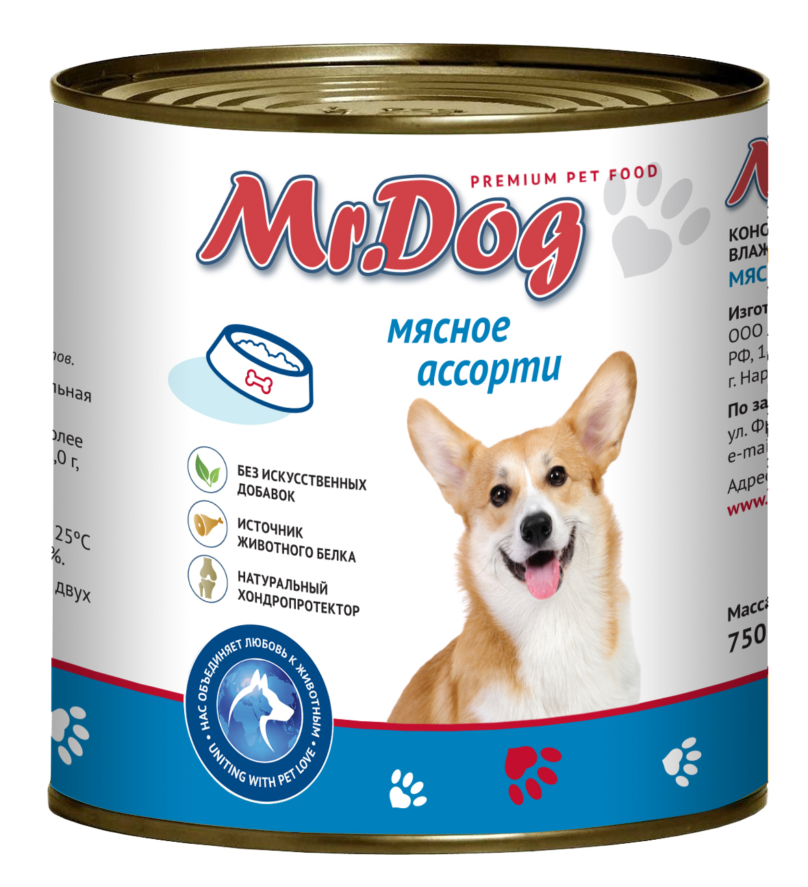 картинка Mr.Dog Мясное ассорти, 750 гр. ж/б        от магазина PFMrus